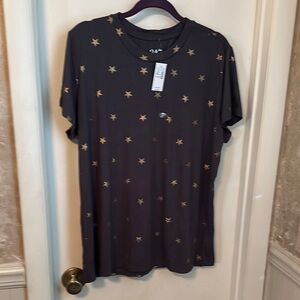 Maurices Charcoal Tee with Gold Stars Size XXL NWT